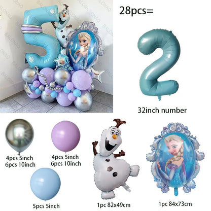 Elsa Princess Frozen Foil Balloons 28pcs