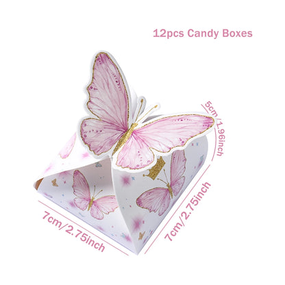 Candy gift box purple pink Butterfly 12pcs