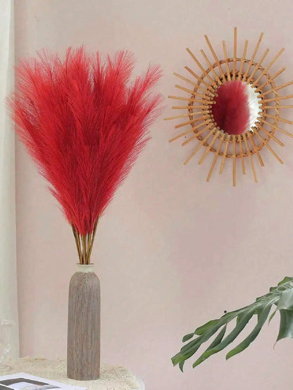 Red Artificial Pampas ,55cm/21.65in  5/10/20pcs