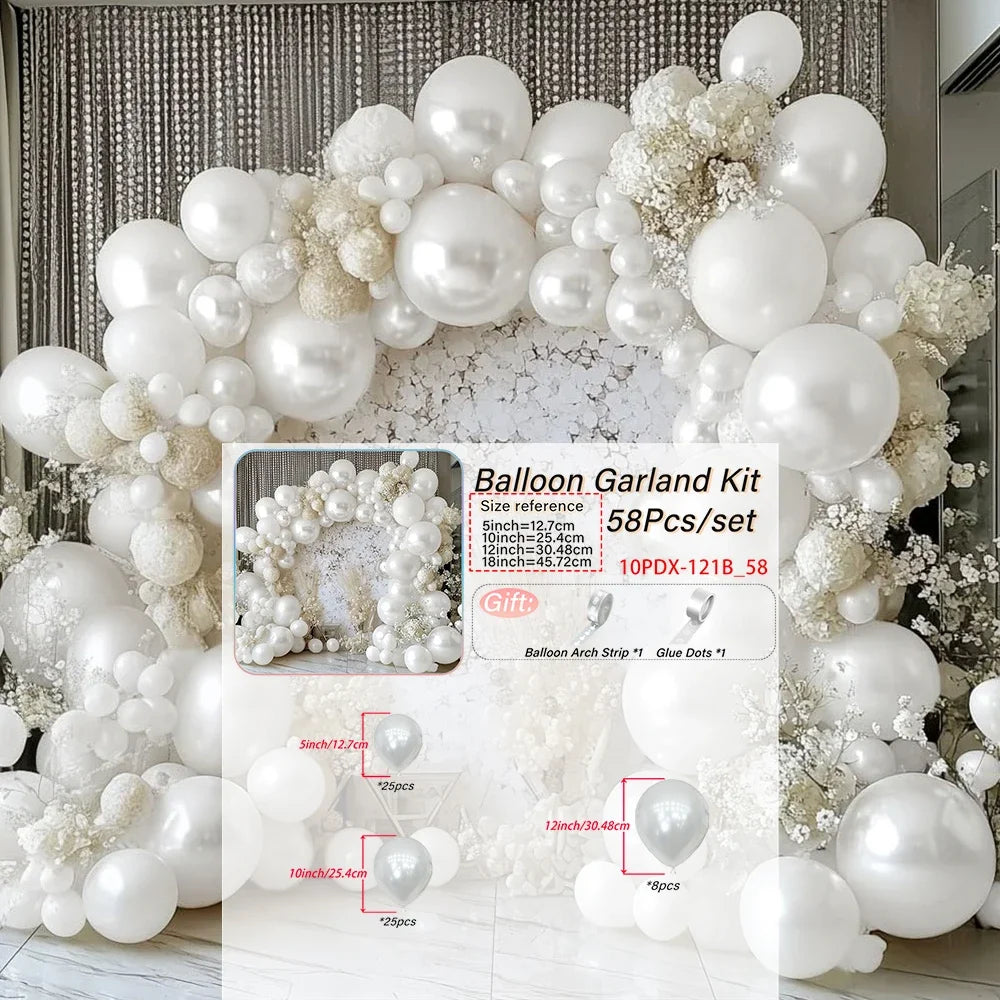 Pearl white,balloon arch Kit