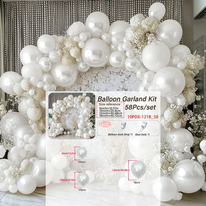 Pearl white,balloon arch Kit