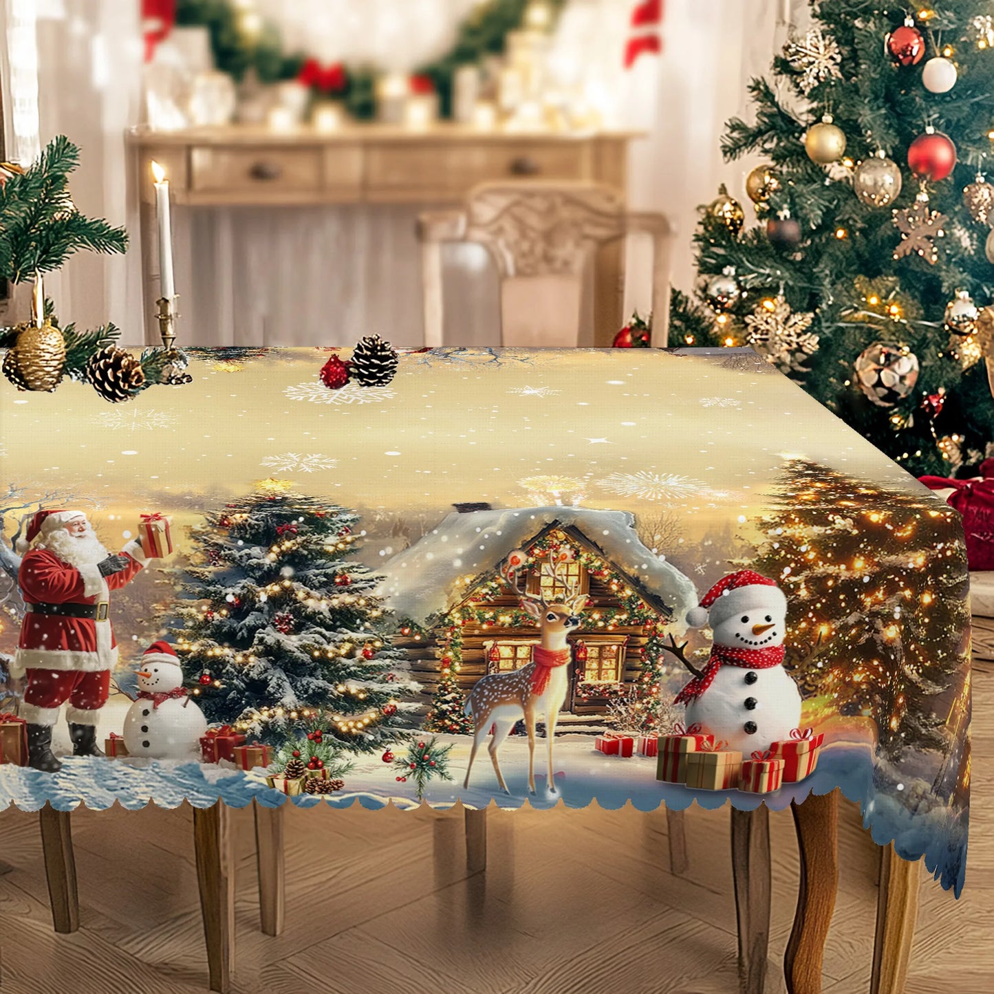 Santa Sleigh Christmas Tablecloth 2026