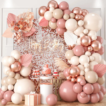 Pink Pastel Macaron Balloons Garland Arch