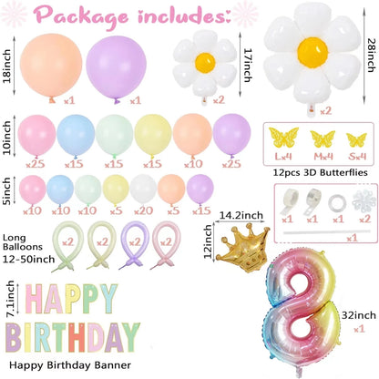 200PCS Macaron Foil Balloon Garland Set