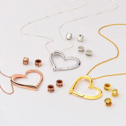 Names heart necklace custom