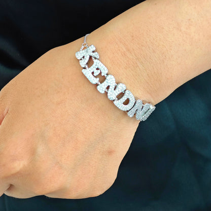 Sivana Doubel Crystal Zircon name customized Bracelets