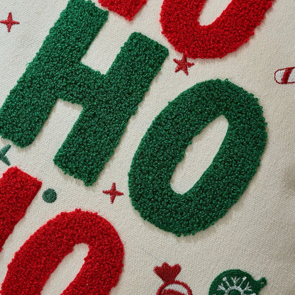 Embroidered Merry Christmas Cushion Cover