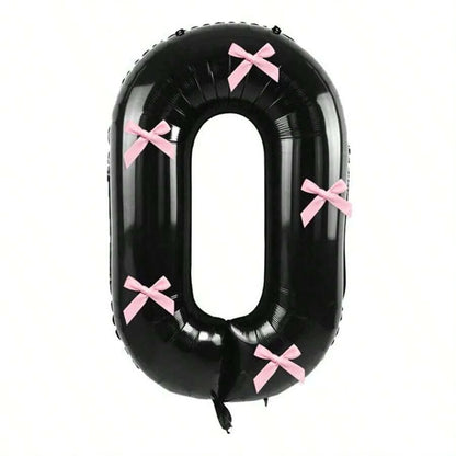 Pink Bow balloons number