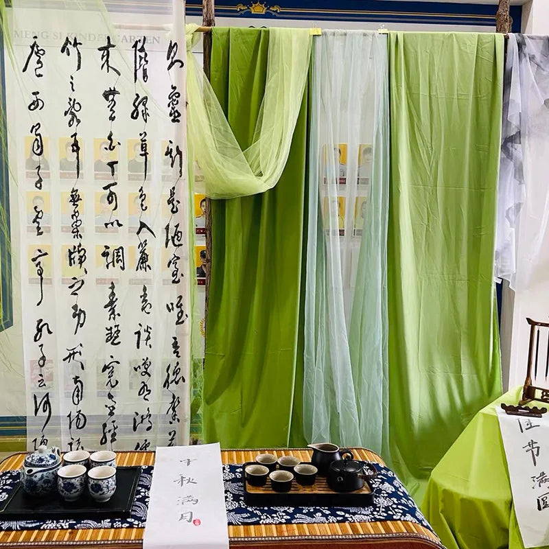 Green soft mesh fabric for decoration