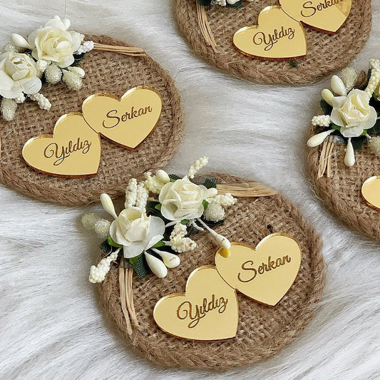 Engraved personalized name Love Heart tag 30/50/100pcs