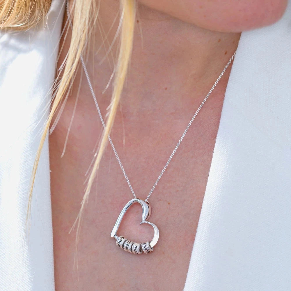 Names heart necklace custom