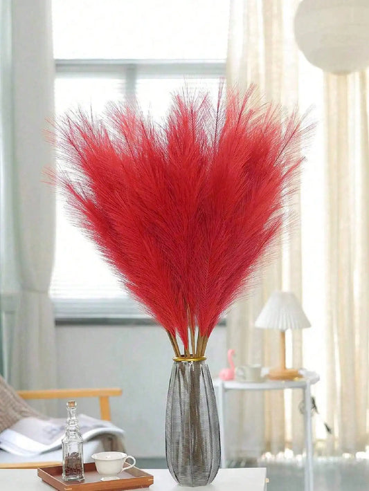 Red Artificial Pampas ,55cm/21.65in  5/10/20pcs