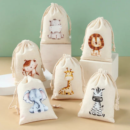 Animal character Gift Bags for Party 6pcs