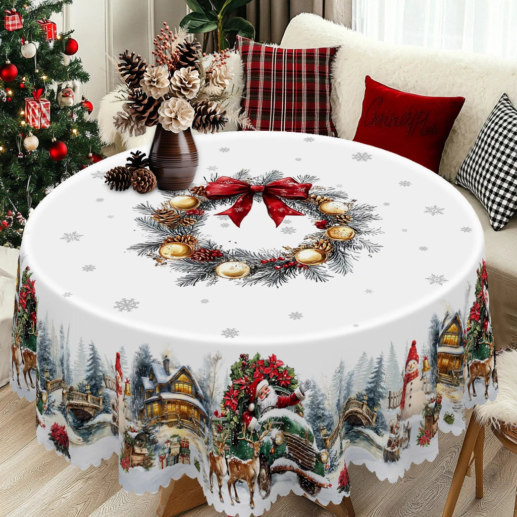 Christmas Tablecloth – Santa & Snowman