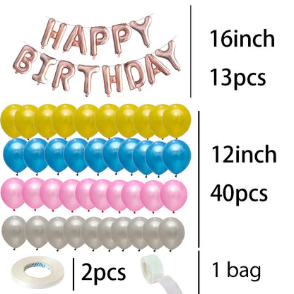 Happy birthday party celebration decoration 56pcs
