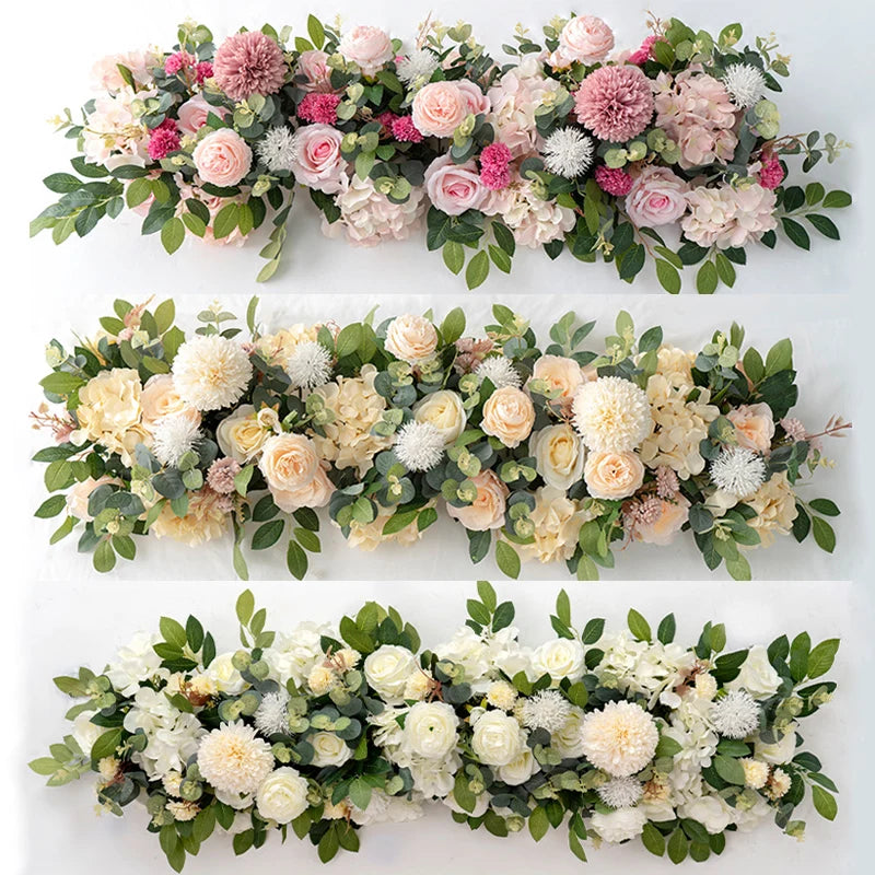 flowers row for table decor 100cm