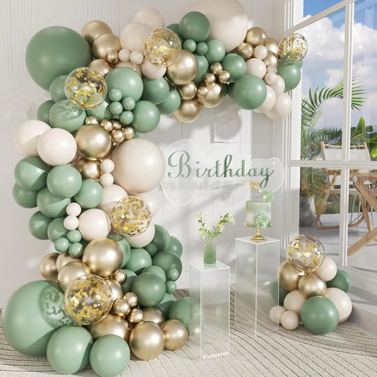 Green & Gold Balloon Arch Kit
