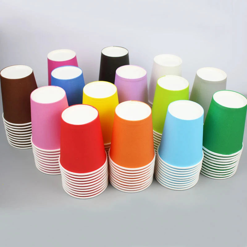 10PCS 9oz Solid Color Disposable Paper Cups