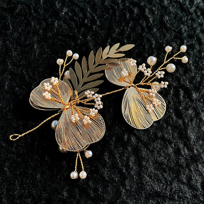 Flower hair jewelry Pearl Crystal