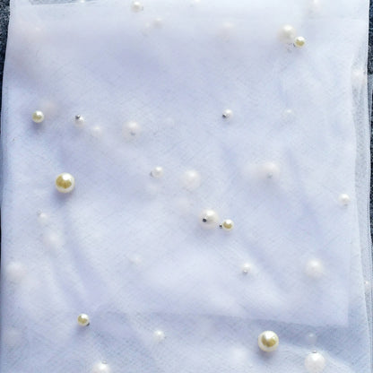 Short Wedding Veil for Bride Pearls