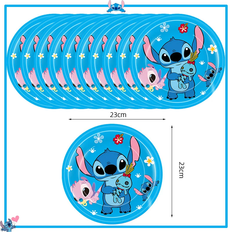 Disney Stitch Birthday Party Decoration Supplies New Lilo Stitch Balloon Baby Shower Aloha Paper Cups Plates Napkins Tablecloth