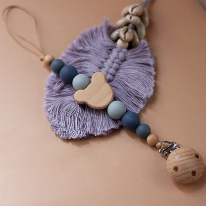 Custom name pacifier bead Silicone and Wooden dummy