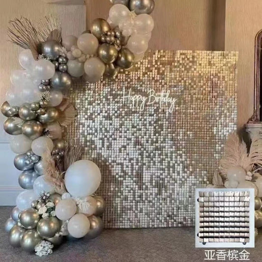 90x180cm Matte Gold Sequin Wall Backdrop