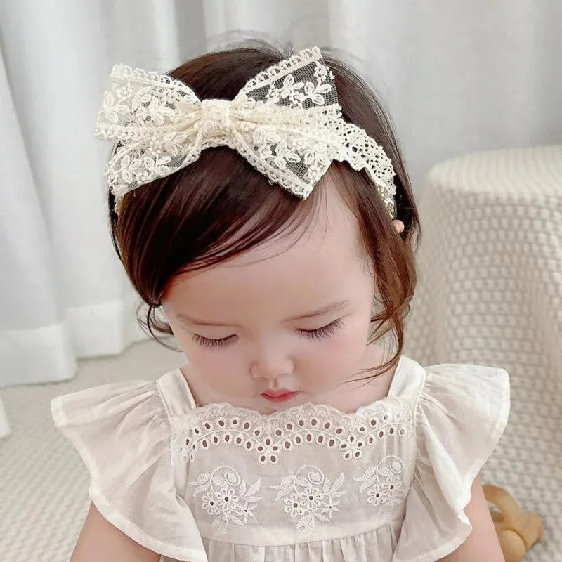 Lace bow baby headbands